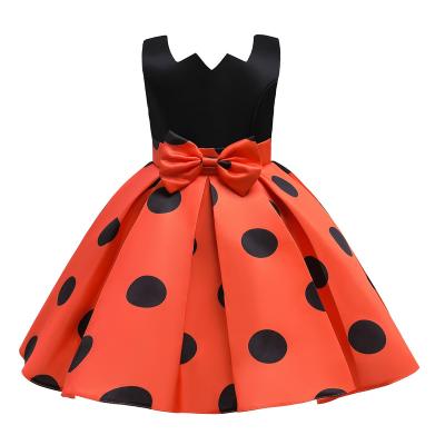 China 2020 High Quality Elegant Dry Cleaning Princess Dot Printed Formal Girls' Dresses For Party for sale