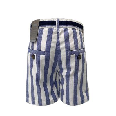 China Wholesale High Quality Anti-wrinkle Top Gentleman Woven Stripe Boys Shorts 3-7 Years Old for sale