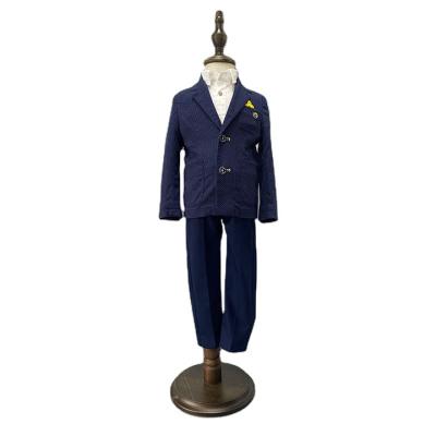 China Tops Classic High Quality Boy's Navy Woven Blazer Suits Boys Party Suits 3-7 Years Old for sale