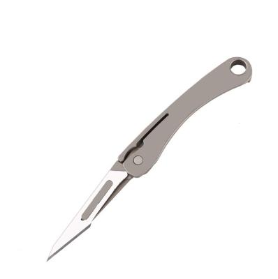 China Lightweight Mini Alloy Knife EDC Utility Knife Lightweight High Quality Titanium Key Utility Knife Fast Ship for sale