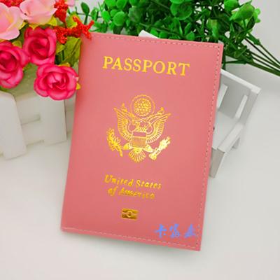 China Casual Cute USA Passport Cover Women Pink USA Passport Holder for sale