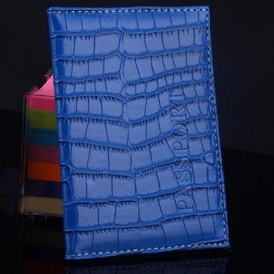 China Fashion Crocodile Printing Passport Holder PU Passport Cover Leather Passport Folder for sale