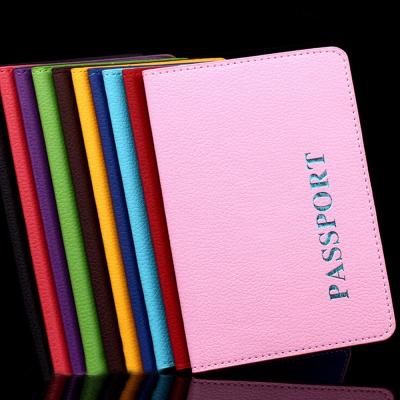 China Korean Passport Cover Oil Side PU Leather Stand Fashion Lychee Pattern Lychee Passport Cover for sale