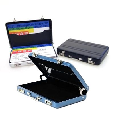 China New Fashion Metal Business ID Credit Card Holder Mini Suitcase Shape Business Card Box for sale