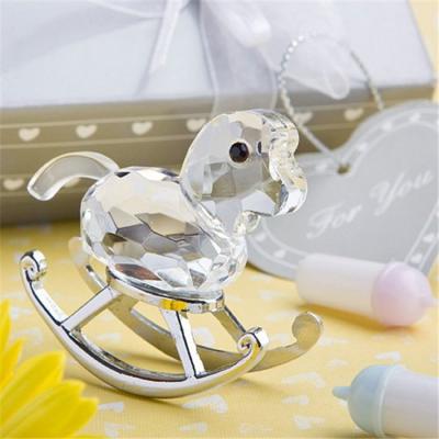 China Top Quality Eco-friendly Crystal Gift Wedding Supplies Baby Gift Rocking Horse Small Trojan Crystal Decoration for sale