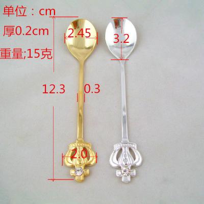 China Crown Shape Handle Spoon Stainless Steel Tea Tea Spoon Creative Viable Daily Use for sale