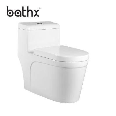 China Automatic Operation Ceramic China Sanitary Ware One Piece Toilet, China Market Washroom Water Closet for sale