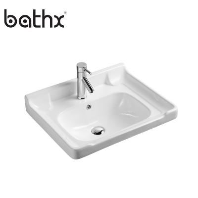 China Best Quality Modern Cabinet Basin Designs Hotel Bathroom Sink White Color Cabinet Wash Basin for sale