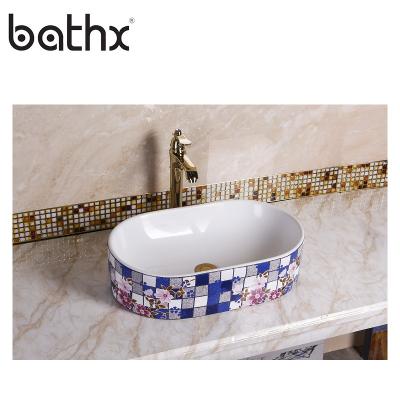 China Modern Hot Sale Sanitary Ware Bathroom Ceramic Vanity Wash Basin Washing Artistic Basin for sale