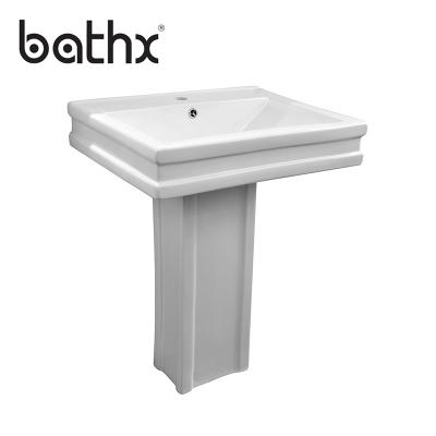 China High Quality Ceramic Bathroom “Hotel/Home Bathroom For Bathroom Face Wash Pedestal Wash Basin Two Piece Sink for sale