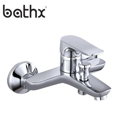 China Without Slide Bar Design Luxury Bathroom Wall Mounted Shower Faucet for sale