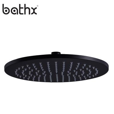 China With Diverter Stainless Steel Antique Bathroom Accessory Round Black Rain Shower Head Pressure Increase Ceiling Shower Head for sale