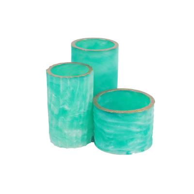 China Gold Luxury Home Decor Bowl Set Turquoise 3 Cup Edge Home Decor for sale