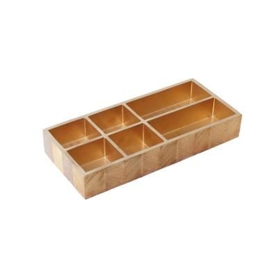 China Gold RESIN organizer for stationery cosmetics makeup products for sale