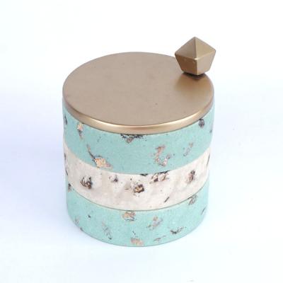 China Cute Viable Gold Mint Round Storage Jewelry Box Organizer for sale