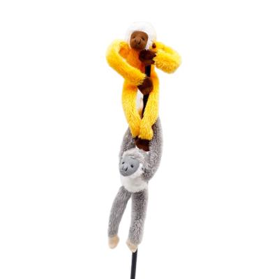 China Soft Stuffed Plush Toy Magnet Monkey Fridge Magnet Rhesus Monkey Fridge Magnets Arms and Legs Tail Long Long for sale