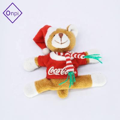 China Eco-Friendly Shy Bear Stuffed Plush Christmas Magnet Toy Eco-Friendly for sale