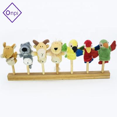 China Animal Plush Toy Mini Soft Stuffed Finger Puppet Funny Plush Cartoon Cartoon Eco-Friendly Wholesale Eco-Friendly for sale