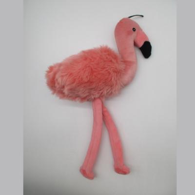 China Viable Flamingo Shaped Plush Stuffed Squeak Dog Toy Factory OEM Plush Pet Toy for sale