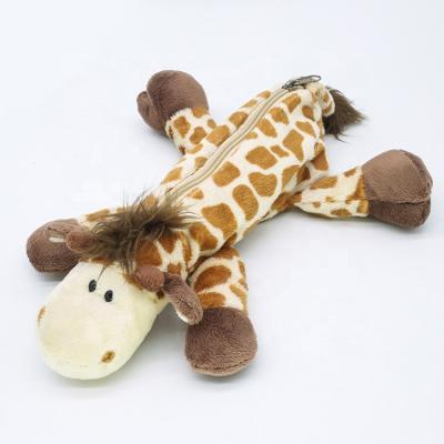 China Environmentally Friendly Shape Plush Giraffe Eco Friendly Animal Pencil Case For Kids for sale