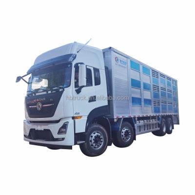 China Cattle cow goats pigs cattle delivery trucks factory selling dongfeng 12 wheels 9.6m length heavy duty transport cattle trucks for sale