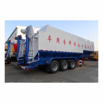 China Good Quality Truck Trailer 13 Meters Tri Axle Hydraulic System Livestock Chicken Duck Goose Feed Transit Long Semi Hitch Semi Trailer for sale