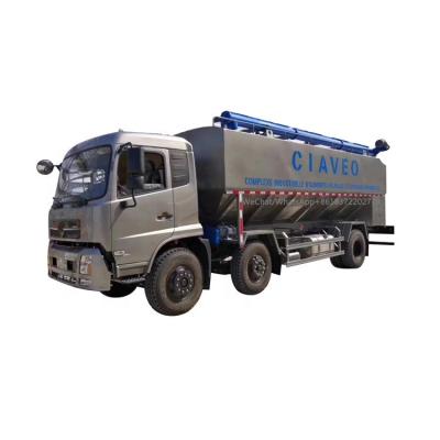 China Bulk Dispensers Dongfeng Double Axle Gravity Fed Steer Bulk Food Delivery Truck Vehicles 30cbm for sale