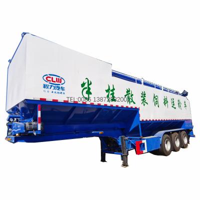 China Truck Trailer CLW Brand 3 Axles 66m3 50m3 60m3 Electric And Hydraulic Screw Auger Transport Bulk Feed Trailer for sale