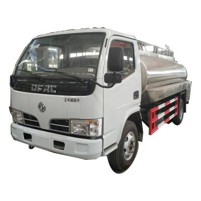 China 4 optional small dongfeng 4x2 5000liters food grade stainless steel milk tanker truck for sale for sale