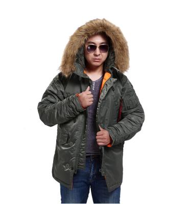 Китай Seibertron Anti-Shrink Mens N-3B Slim Fit Parka With Removable Faux Fur Hood Trim продается