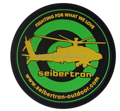 Κίνα 3D Seibertron Helicopter 3D PVC Soft Rubber Patch Military Rubber Badge With Hook Adhesive On The Back προς πώληση