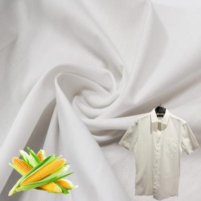 China Health Breathable 115gsm QUICK DRY Recycling Fabric 45%cotton 55%PLA White Corn Plant Extract Shirt Fabric for sale