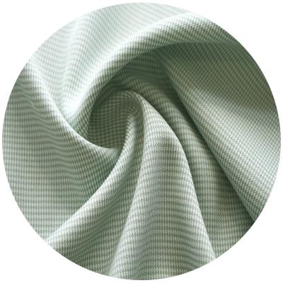 China Mintcream Distinctive Cationic 191gsm Polyester Fabric Houndstooth Check Undertint Shrink-Resistant Fabric For Costume for sale