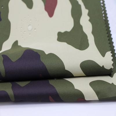 China PU Anti-Static And Silver Coated Waterproof Car Cover Tent And Umbrella Camouflage Printing 190T Pongee Fabric for sale