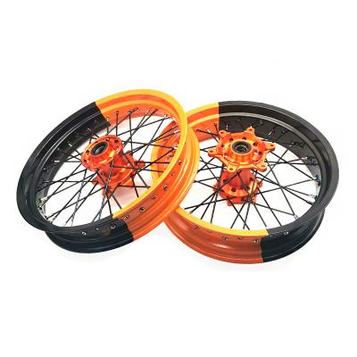 China Aluminum Alloy Supermoto Motorcycle Rim Wheel Hub Assembly Slip Tire Road 17 Inch For SX SXF TC FC 150 Except XCW 250 300 350 450 for sale