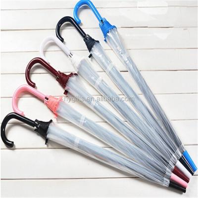 China LOGO Printing Cheap Plastic Clear Clear Straight Umbrella for sale