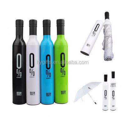 China Cheap Promotional Polyester Wine Bottle Shape Folded Umbrella for sale