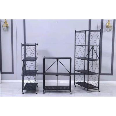 China Viable Iron Shelf Storage Rack Shelves Stretching Rotating Metal Foldable Steel Plant Kitchen Home Bathroom Storage Racks Organizer for sale