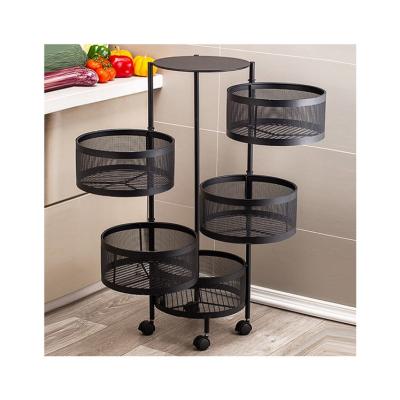 China Kitchen Pantry Organizer Vedio Rack Racks Viable Storage Stand-Rotating Multi-Functional 2-Tier Floor Multi-Layer Cleaning for sale