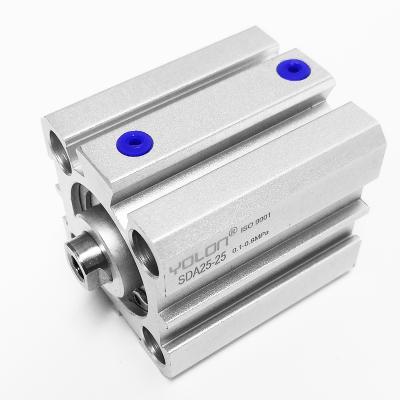 China SDA20X10 SDA20X20 SDA20X25 SDA20X30 SDA20X40 SDA20X50 SDA20X60Thin Type Standard Air Piston Compact Pneumatic Cylinder for sale