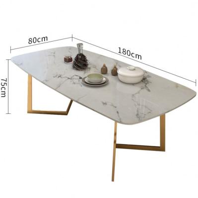 China Modern minimalist rectangular dining table and chair combination of Nordic luxury marble dining table for sale