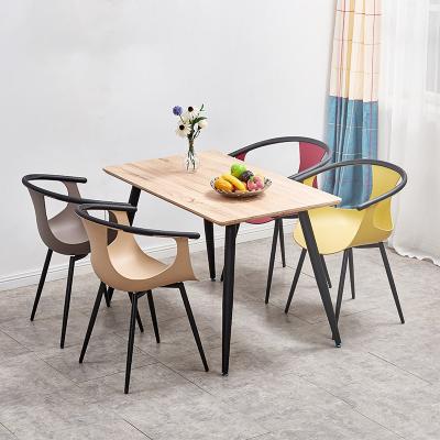 China NEW Modern Design Wooden Dining Table and Chairs Set Restaurant Furniture Cafeteria Table and Chair for sale