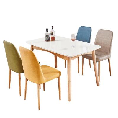 China Wholesale Adjustable Modern Elegant Furniture Modern Solid Wood Dining Table and Dining Table White Chair (Other) for sale