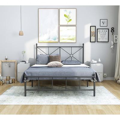 China Cheap iron bed metal bedroom design furniture double size bunk metal bed single comfortable metal bed beds for sale