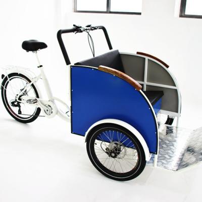 China Front Loading 3 Steel Wheels Passenger Tricycle Electric Rickshaw Bicycle For The Elderly for sale