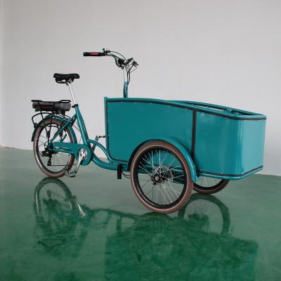 China Competitive price shimano speed cargo tricycle bakfiets three steel wheels electric tricycle cargo truck for sale