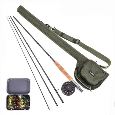 China Fly Fishing Rod Flywheel Set 2.7m High Carbon 4 Section Fly Fishing Line Bait Rod Bag Combo Set WHLO-28010-T for sale