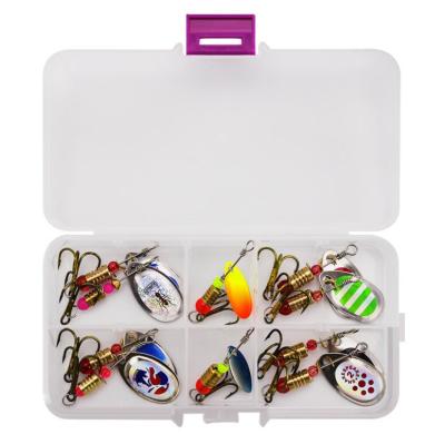 China Custom Metal Lead Maker Spangle Lure Set Box Small Metal Spoon Fish Lure Compound Spinning Fishing Bait for sale