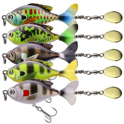 China Factory Direct 16.5G/6CM ABS Spin Tail Snap Lure Shimmy Topwater Fishing Lures Crankbait Artificial Hard Bait Bass Pike Fis for sale