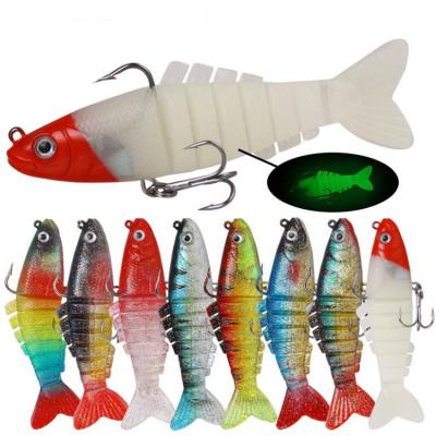 China New OEM chineses water 9cm free sample 17.5g custom top soft baits silicone multi joint fishing lure WHXY-127 for sale